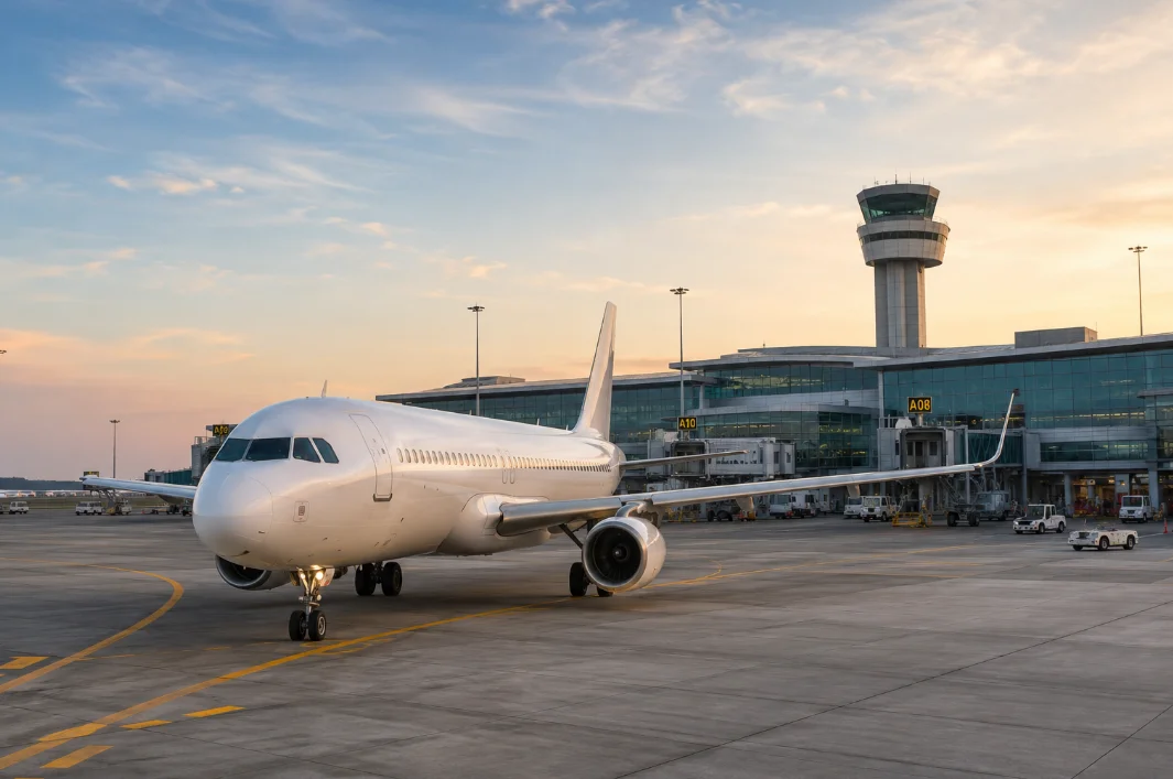 Avión en aeropuerto para Curso AVSEC en Ibiza