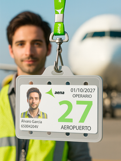 Ilustración de una persona obteniendo su certificado AVSEC online desde un portátil